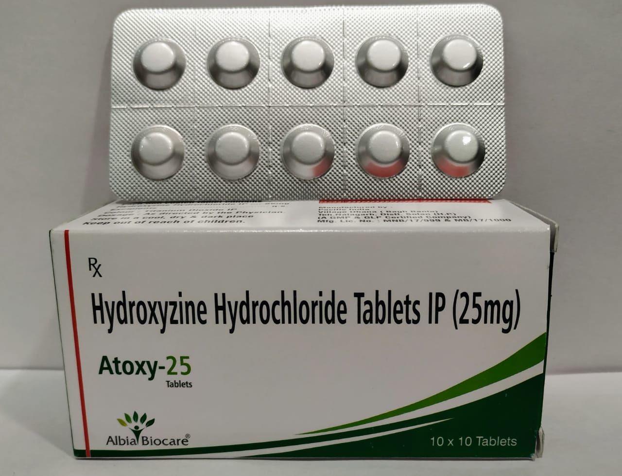 ATOXY-25 Tablet | Hydroxyzine Hydrochloride 25mg